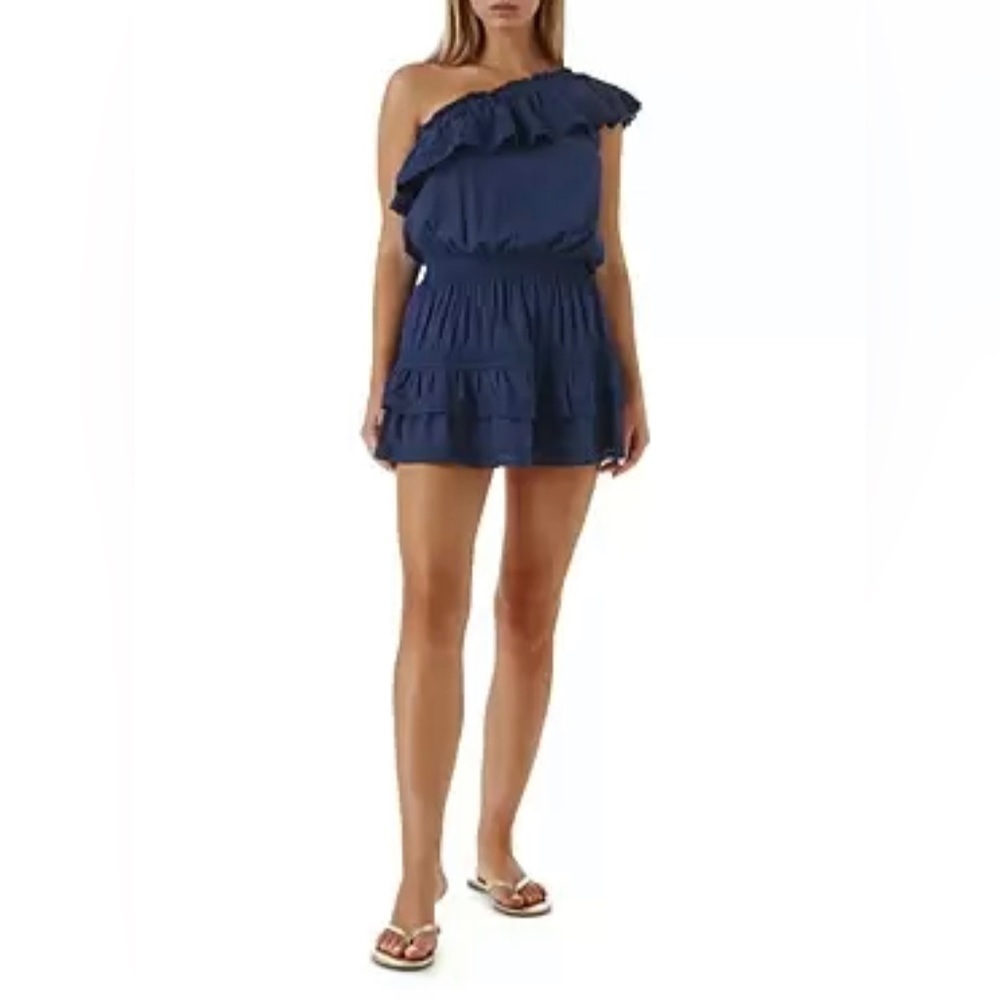 Melissa Odabash women’s Debbie Ruffeled One shoulder swim cover up XS dress new